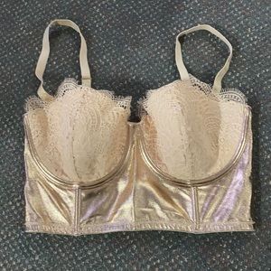 Victoria secret rose gold lace bra top